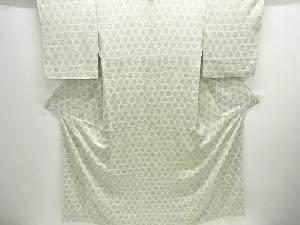 籠目に草花模様小紋着物